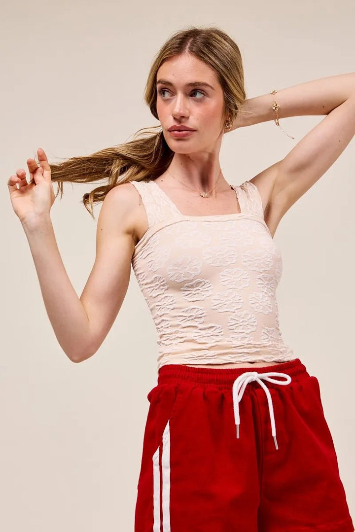 SO ME Two Tone Floral Seamless Tank Top - 2TONE OATMEAL - S - e4f27016a5b747dcae996266e6ee64b6 - Max - Origin - Tatoo Tee