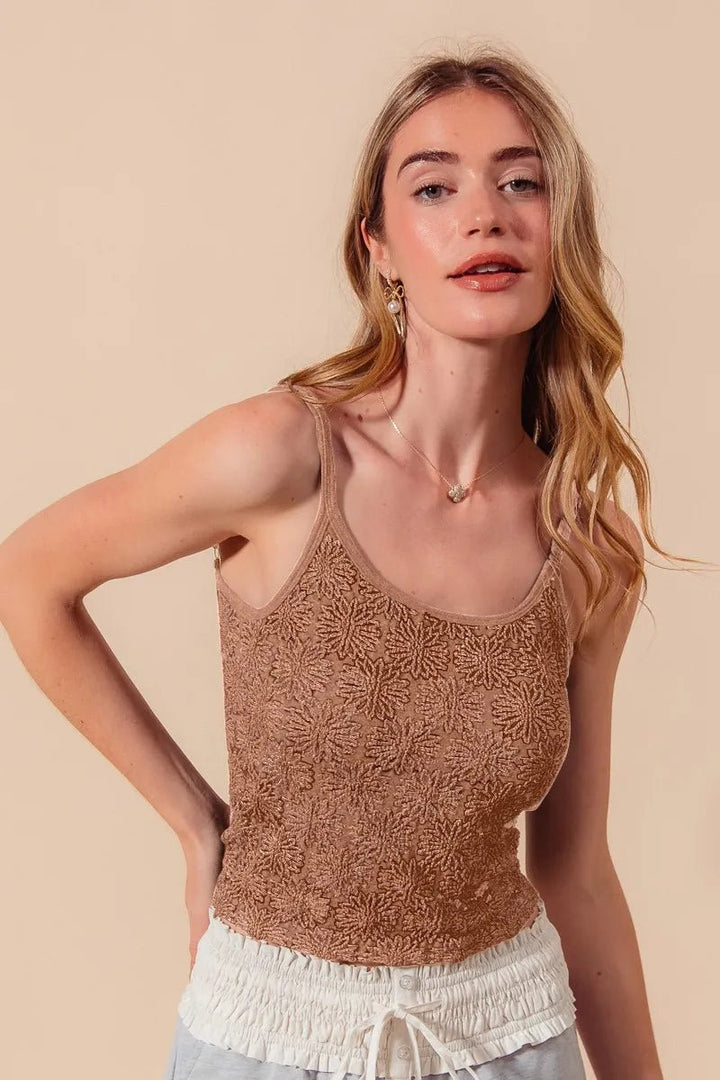 SO ME Two Tone Floral Seamless Tank Top - COFFEE - S - c5bc056493d748f184539442ecdba1d8 - Max - Origin - Tatoo Tee