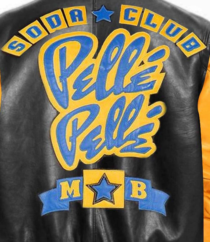 Soda Club Yellow Black Leather Jacket - XXS - Soda Club Yellow Black Leather Jacket - Tatoo Tee