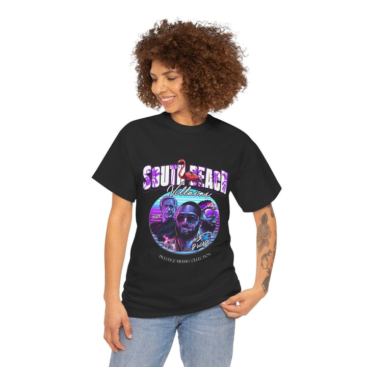 South Beach Villains Unisex Heavy Cotton Tee - Black - S - South Beach Villains Unisex Heavy Cotton Tee - Tatoo Tee