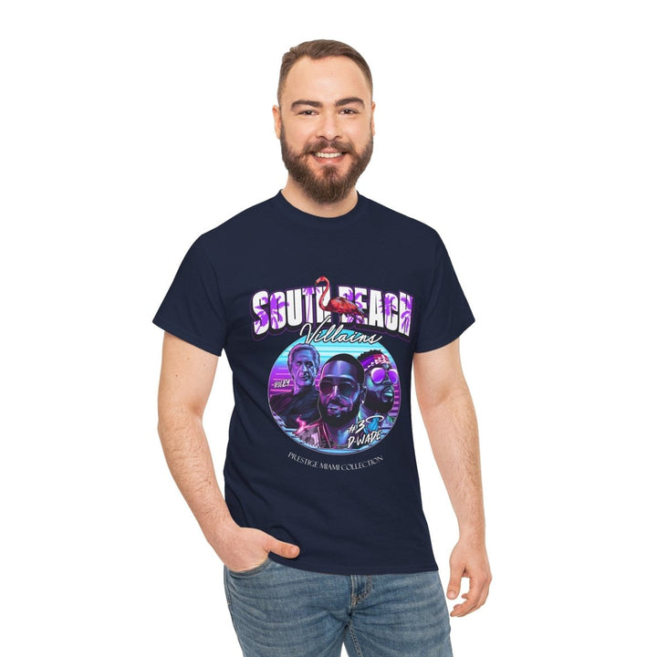 South Beach Villains Unisex Heavy Cotton Tee - Navy - S - South Beach Villains Unisex Heavy Cotton Tee - Tatoo Tee