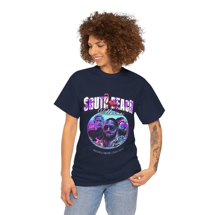 South Beach Villains Unisex Heavy Cotton Tee - Navy - S - South Beach Villains Unisex Heavy Cotton Tee - Tatoo Tee