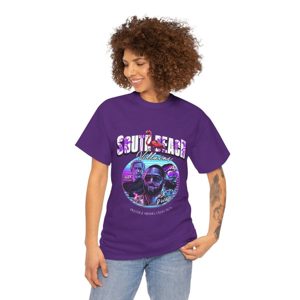 South Beach Villains Unisex Heavy Cotton Tee - Purple - S - South Beach Villains Unisex Heavy Cotton Tee - Tatoo Tee