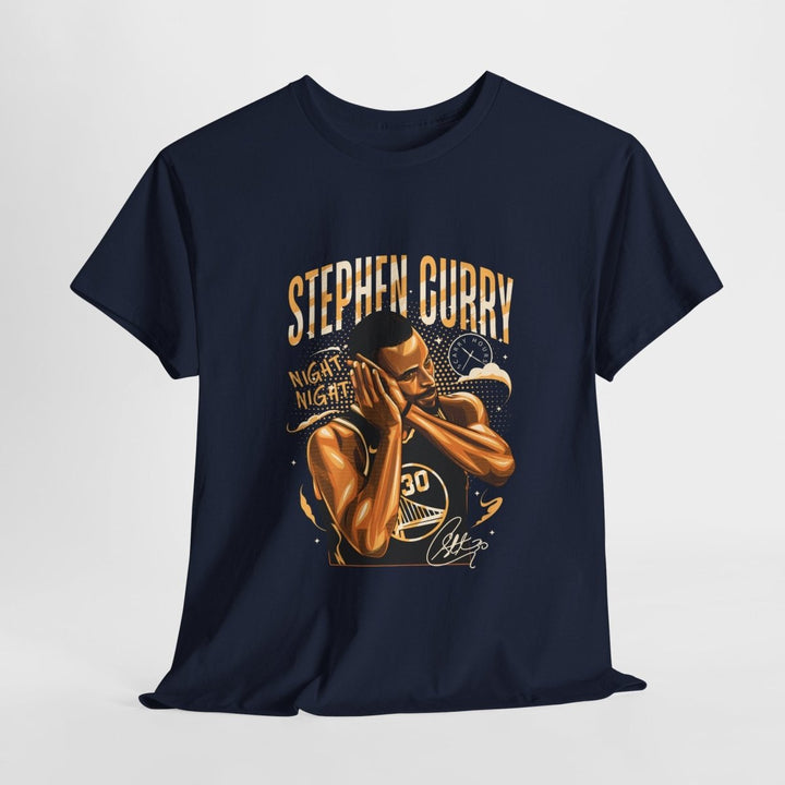 Stephen Curry Night Night Unisex Heavy Cotton Tee - Basketball Fan Shirt - Navy - S - Stephen Curry Night Night Unisex Heavy Cotton Tee - Basketball Fan Shirt - Tatoo Tee