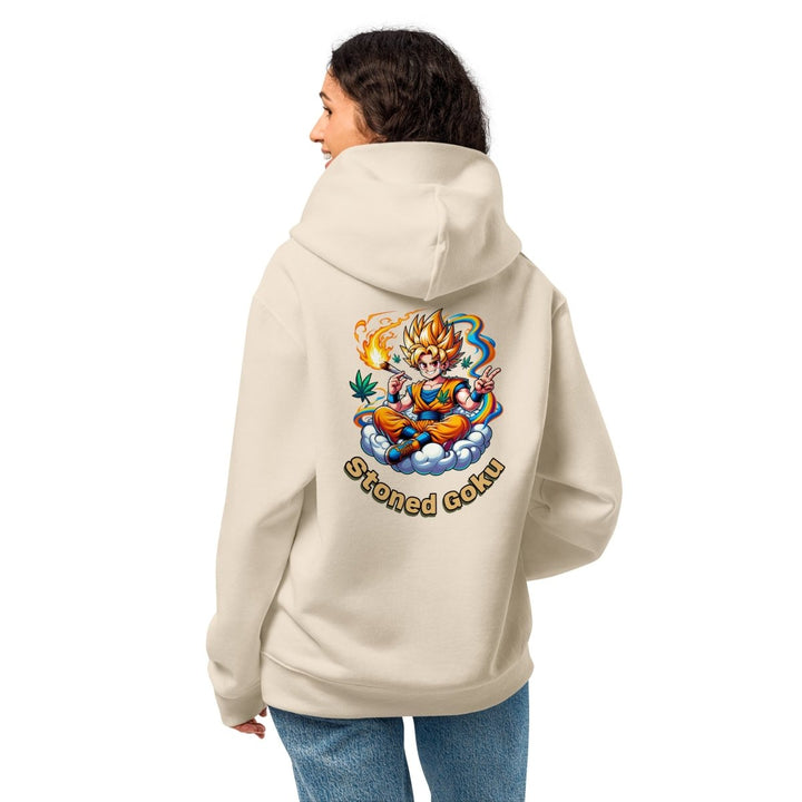 Stoned Goku Oversized heavyweight hoodie - Dust - S - Product mockup - Tatoo Tee