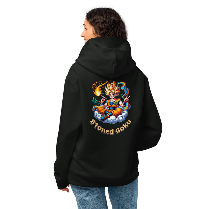 Stoned Goku Oversized heavyweight hoodie - Vintage Black - S - Product mockup - Tatoo Tee