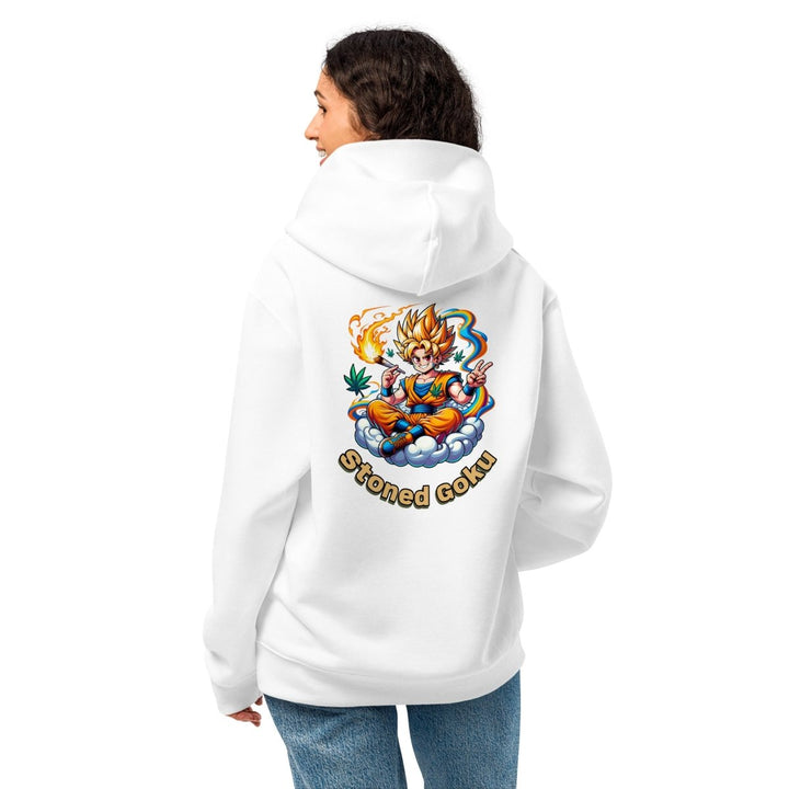 Stoned Goku Oversized heavyweight hoodie - White - S - Product mockup - Tatoo Tee
