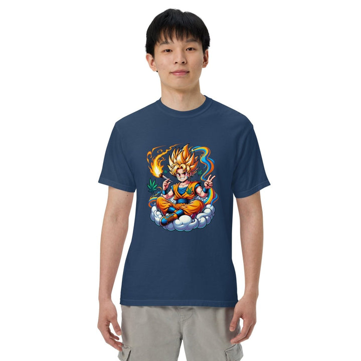 Stoned Goku Unisex garment - dyed heavyweight t-shirt - Red - S - Product mockup - Tatoo Tee