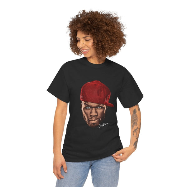 Street Art Inspired 50 Cent Unisex Heavy Cotton Tee - Bold Design for Urban Vibe - Black - S - Street Art Inspired 50 Cent Unisex Heavy Cotton Tee - Bold Design for Urban Vibe - Tatoo Tee