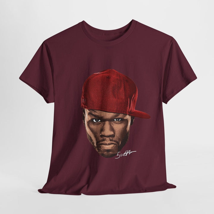Street Art Inspired 50 Cent Unisex Heavy Cotton Tee - Bold Design for Urban Vibe - Purple - S - Street Art Inspired 50 Cent Unisex Heavy Cotton Tee - Bold Design for Urban Vibe - Tatoo Tee