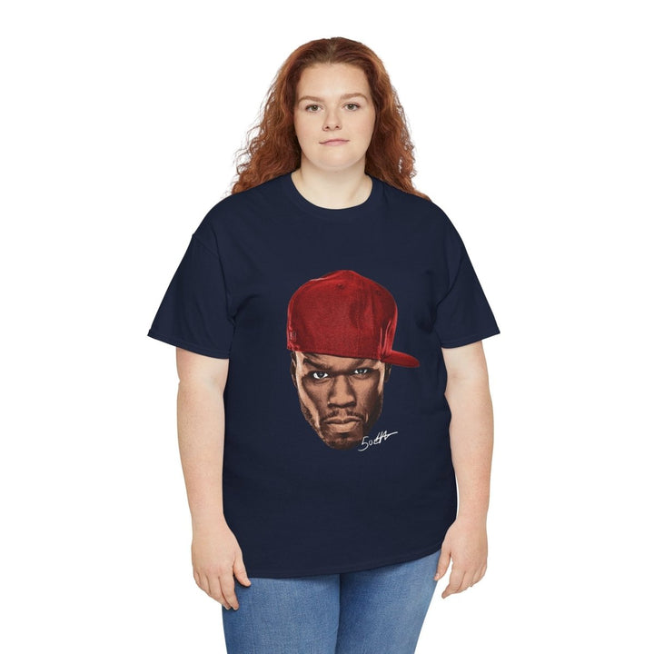 Street Art Inspired 50 Cent Unisex Heavy Cotton Tee - Bold Design for Urban Vibe - Purple - S - Street Art Inspired 50 Cent Unisex Heavy Cotton Tee - Bold Design for Urban Vibe - Tatoo Tee
