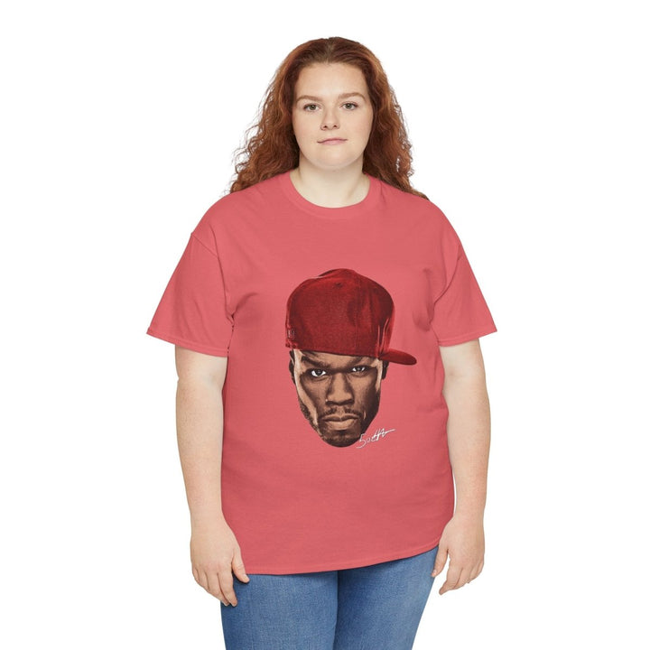 Street Art Inspired 50 Cent Unisex Heavy Cotton Tee - Bold Design for Urban Vibe - Purple - S - Street Art Inspired 50 Cent Unisex Heavy Cotton Tee - Bold Design for Urban Vibe - Tatoo Tee