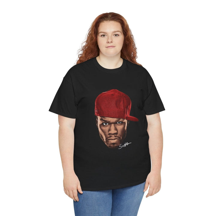 Street Art Inspired 50 Cent Unisex Heavy Cotton Tee - Bold Design for Urban Vibe - Purple - S - Street Art Inspired 50 Cent Unisex Heavy Cotton Tee - Bold Design for Urban Vibe - Tatoo Tee