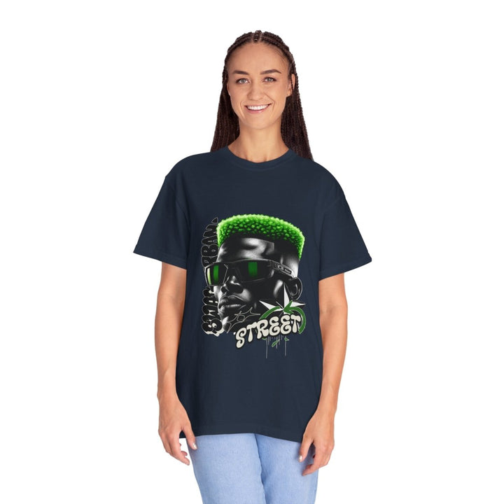 Street Vibes Unisex Garment - Dyed T-Shirt with Cool Graphic - Navy - S - Street Vibes Unisex Garment - Dyed T-Shirt with Cool Graphic - Tatoo Tee