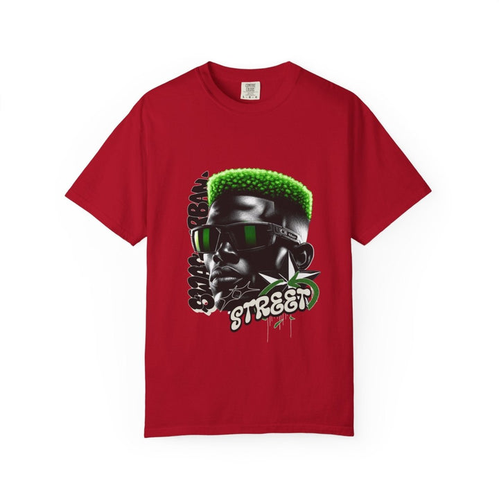 Street Vibes Unisex Garment - Dyed T-Shirt with Cool Graphic - Red - S - Street Vibes Unisex Garment - Dyed T-Shirt with Cool Graphic - Tatoo Tee