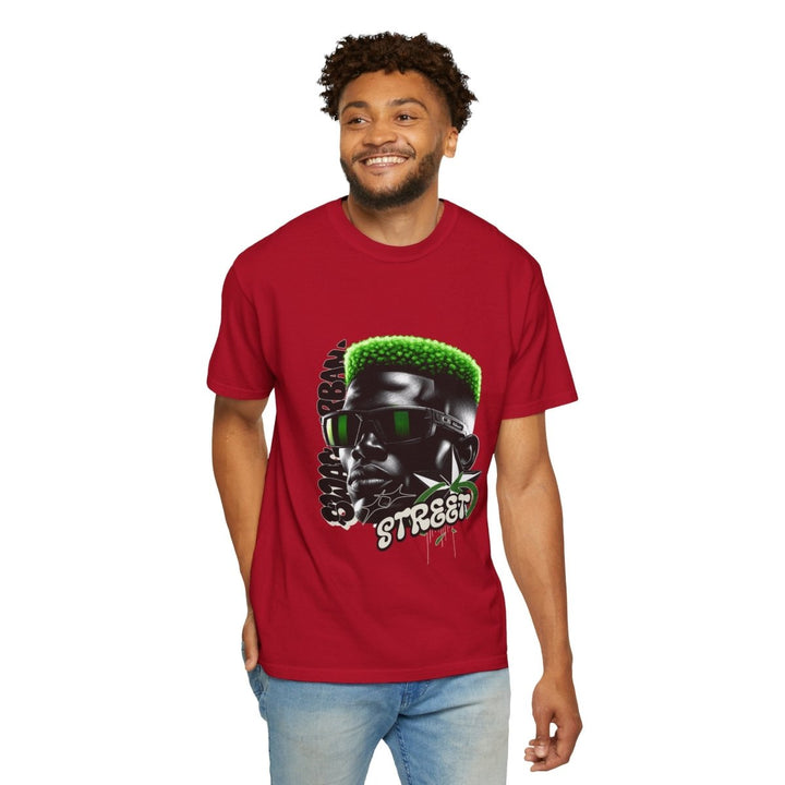 Street Vibes Unisex Garment - Dyed T-Shirt with Cool Graphic - Red - S - Street Vibes Unisex Garment - Dyed T-Shirt with Cool Graphic - Tatoo Tee