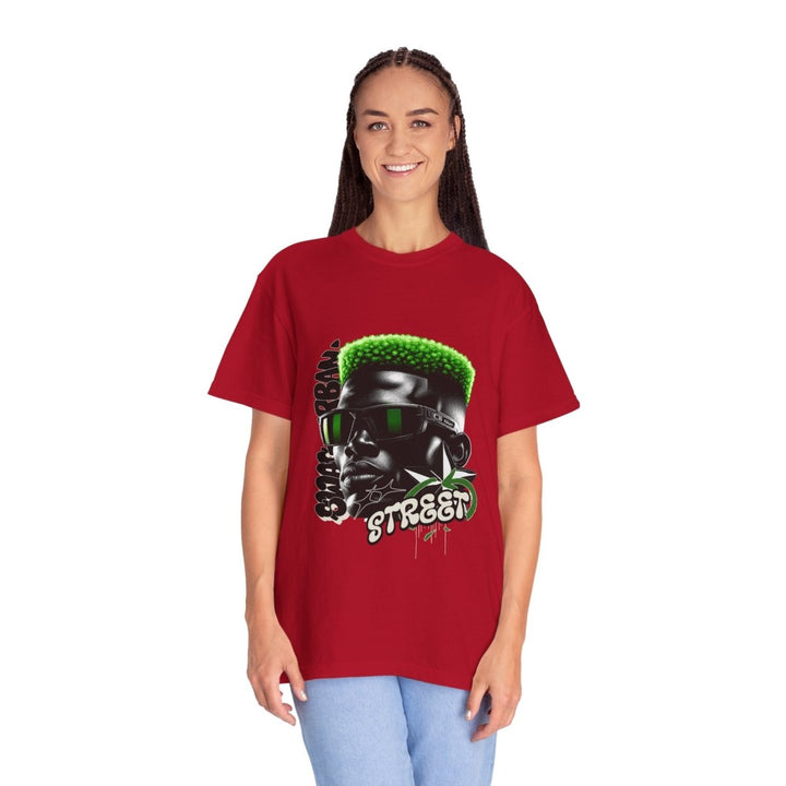 Street Vibes Unisex Garment - Dyed T-Shirt with Cool Graphic - Red - S - Street Vibes Unisex Garment - Dyed T-Shirt with Cool Graphic - Tatoo Tee