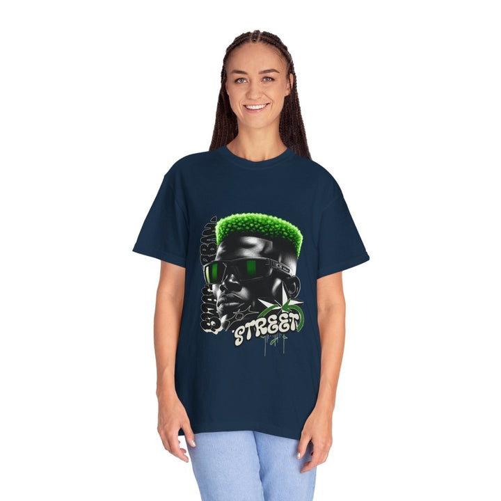Street Vibes Unisex Garment - Dyed T-Shirt with Cool Graphic - True Navy - S - Street Vibes Unisex Garment - Dyed T-Shirt with Cool Graphic - Tatoo Tee