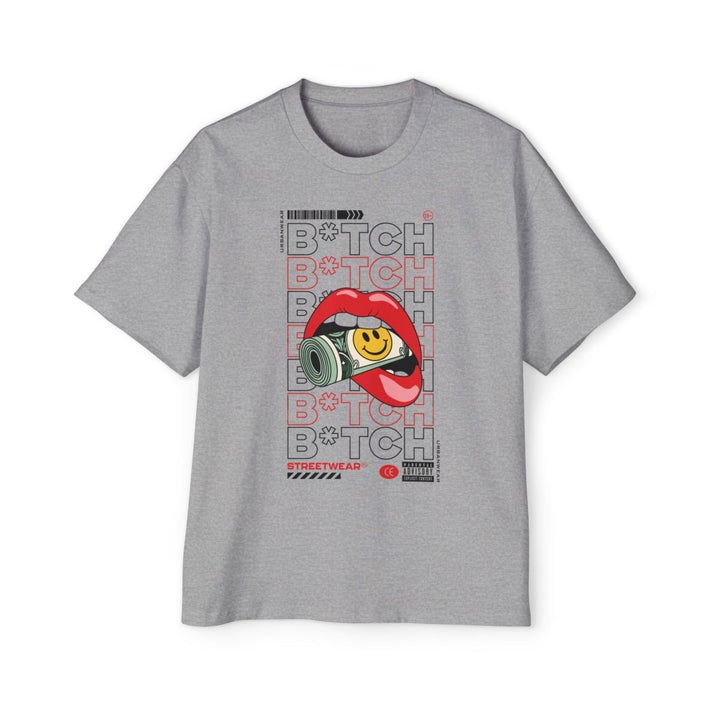 Streetwear Heavy Oversized Tee with Graphic Design - Athletic Heather - S - Streetwear Heavy Oversized Tee with Graphic Design - Tatoo Tee