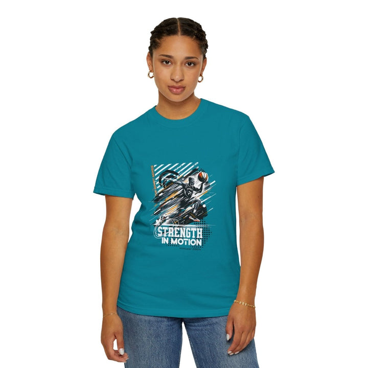 Strength in Motion Unisex Garment - Dyed T-Shirt - Sporty and Stylish Tee - Topaz Blue - S - Strength in Motion Unisex Garment - Dyed T-Shirt - Sporty and Stylish Tee - Tatoo Tee