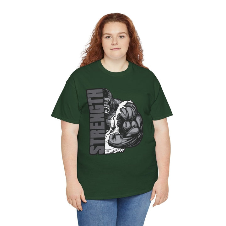 Strength Unisex Heavy Cotton Tee - Motivational Gym Shirt for Fitness Enthusiasts - Forest Green - S - Strength Unisex Heavy Cotton Tee - Motivational Gym Shirt for Fitness Enthusiasts - Tatoo Tee