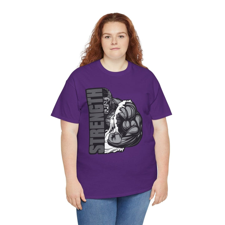 Strength Unisex Heavy Cotton Tee - Motivational Gym Shirt for Fitness Enthusiasts - Purple - S - Strength Unisex Heavy Cotton Tee - Motivational Gym Shirt for Fitness Enthusiasts - Tatoo Tee