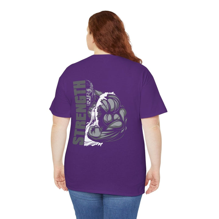 Strength Unisex Heavy Cotton Tee - Motivational Gym Shirt for Fitness Enthusiasts - Purple - S - Strength Unisex Heavy Cotton Tee - Motivational Gym Shirt for Fitness Enthusiasts - Tatoo Tee