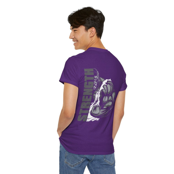 Strength Unisex Heavy Cotton Tee - Motivational Gym Shirt for Fitness Enthusiasts - Purple - S - Strength Unisex Heavy Cotton Tee - Motivational Gym Shirt for Fitness Enthusiasts - Tatoo Tee