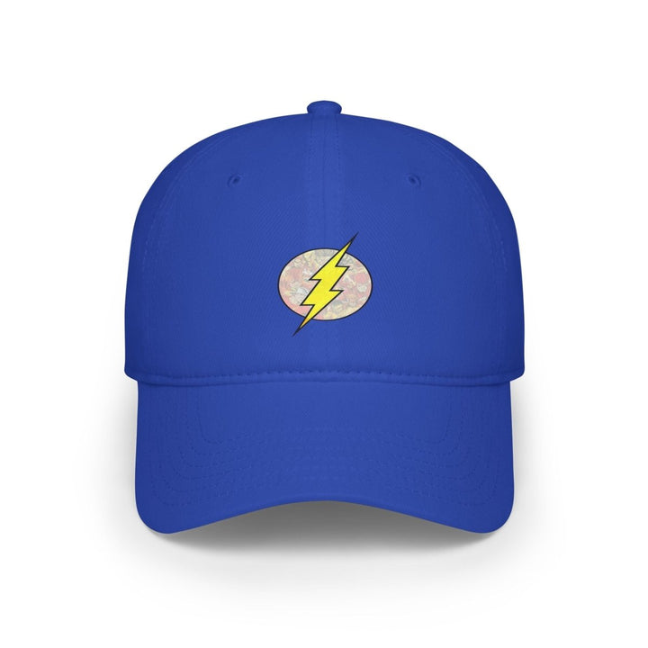 Stylish Red Low Profile Baseball Cap with Lightning Bolt Design - Royal - One size - Stylish Red Low Profile Baseball Cap with Lightning Bolt Design - Tatoo Tee