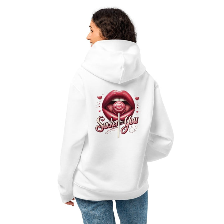 Sucker For You Valentines Day Lips Oversized heavyweight hoodie - White - S - Product mockup - Tatoo Tee
