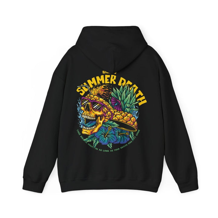 Summer Death Skull Hoodie - Unisex Heavy Blend Sweatshirt with Colorful Pineapple Design - Navy - S - Summer Death Skull Hoodie - Unisex Heavy Blend Sweatshirt with Colorful Pineapple Design - Tatoo Tee