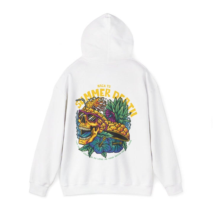 Summer Death Skull Hoodie - Unisex Heavy Blend Sweatshirt with Colorful Pineapple Design - Navy - S - Summer Death Skull Hoodie - Unisex Heavy Blend Sweatshirt with Colorful Pineapple Design - Tatoo Tee