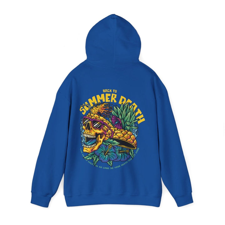Summer Death Skull Hoodie - Unisex Heavy Blend Sweatshirt with Colorful Pineapple Design - Navy - S - Summer Death Skull Hoodie - Unisex Heavy Blend Sweatshirt with Colorful Pineapple Design - Tatoo Tee