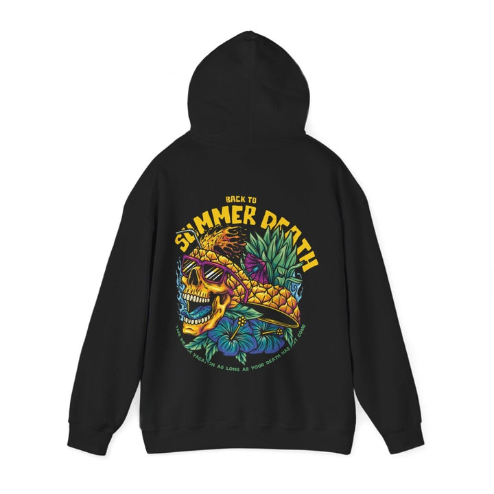 Summer Death Skull Hoodie - Unisex Heavy Blend Sweatshirt with Colorful Pineapple Design - Navy - S - Summer Death Skull Hoodie - Unisex Heavy Blend Sweatshirt with Colorful Pineapple Design - Tatoo Tee