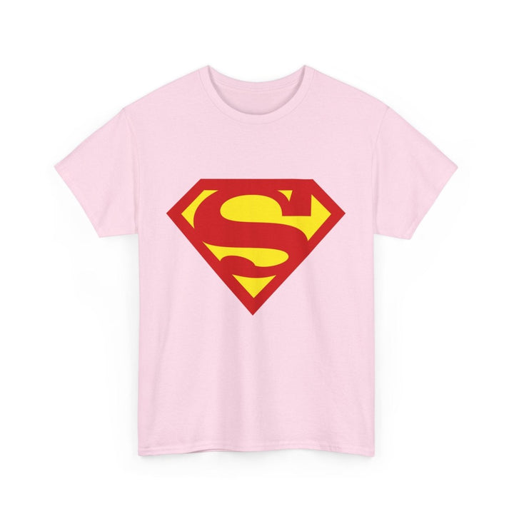 Superhero Unisex Heavy Cotton Tee - Bold Superman Design for Comic Fans - Light Pink - S - Superhero Unisex Heavy Cotton Tee - Bold Superman Design for Comic Fans - Tatoo Tee