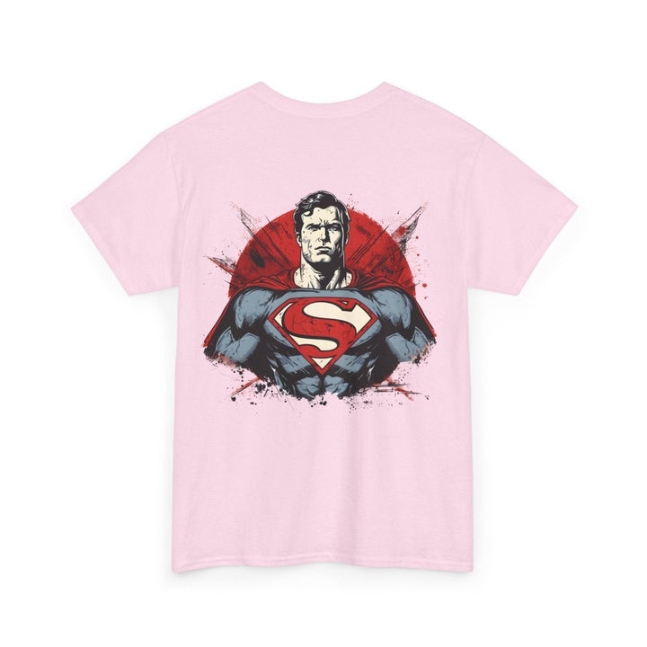 Superhero Unisex Heavy Cotton Tee - Bold Superman Design for Comic Fans - Light Pink - S - Superhero Unisex Heavy Cotton Tee - Bold Superman Design for Comic Fans - Tatoo Tee