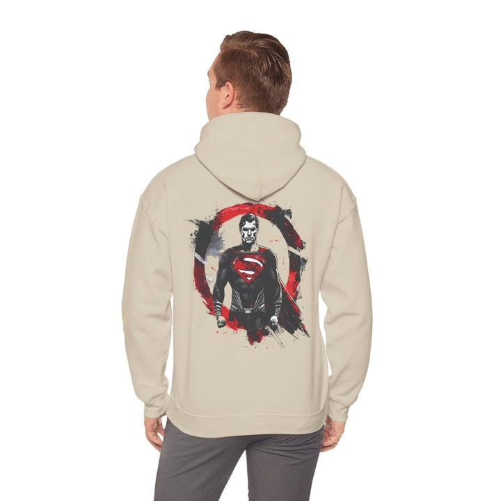Superman Graphic Hooded Sweatshirt - Unisex Heavy Blend™ - Light Pink - S - Superman Graphic Hooded Sweatshirt - Unisex Heavy Blend™ - Tatoo Tee