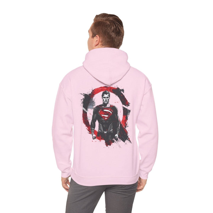 Superman Graphic Hooded Sweatshirt - Unisex Heavy Blend™ - Light Pink - S - Superman Graphic Hooded Sweatshirt - Unisex Heavy Blend™ - Tatoo Tee