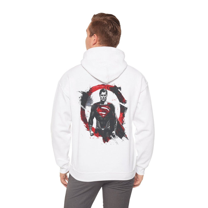 Superman Graphic Hooded Sweatshirt - Unisex Heavy Blend™ - Light Pink - S - Superman Graphic Hooded Sweatshirt - Unisex Heavy Blend™ - Tatoo Tee