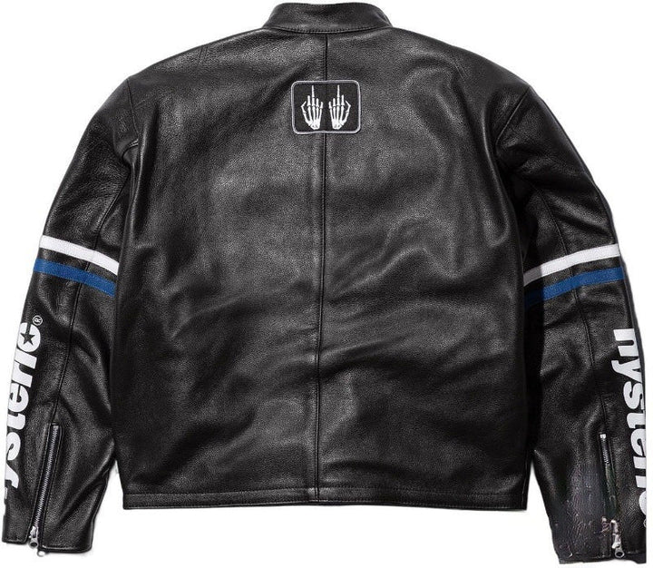 Supreme Blue Leather Vintage Racing Jacket - XS - Supreme Blue Leather Vintage Racing Jacket - Tatoo Tee