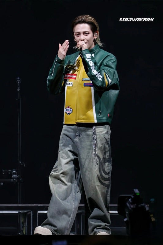 Supreme Green Leather Vintage Racing Jacket - XS - Supreme Green Leather Vintage Racing Jacket - Tatoo Tee