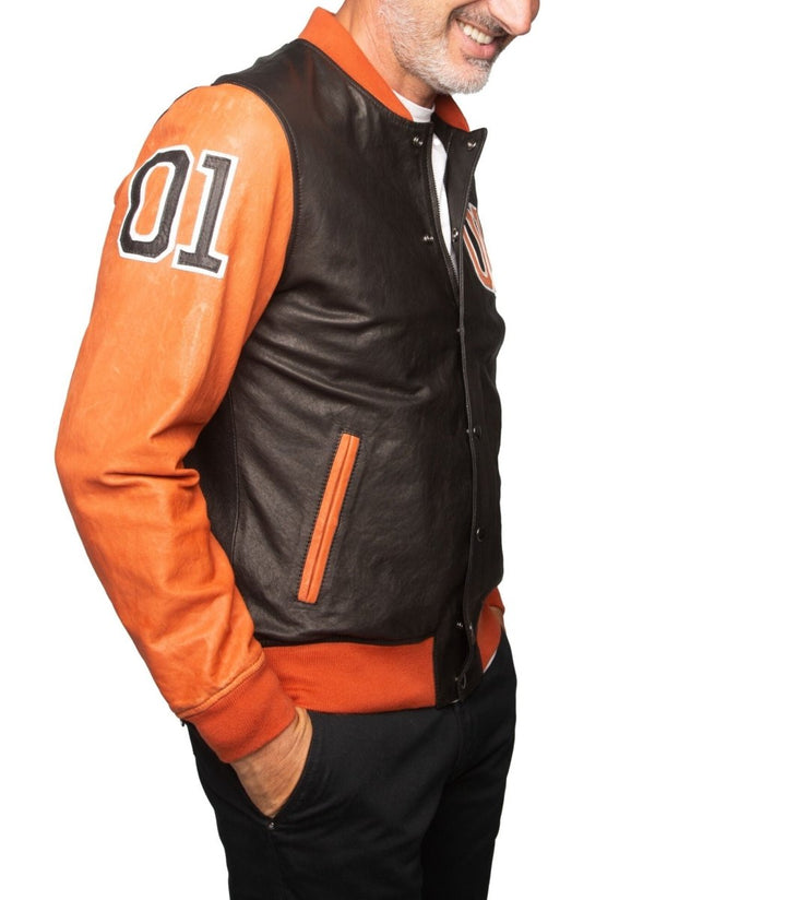 The Dukes Of Hazzard General Lee Leather Jacket - Male - XS - The Dukes Of Hazzard General Lee Leather Jacket - Tatoo Tee