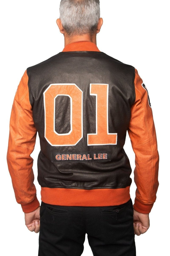 The Dukes Of Hazzard General Lee Leather Jacket - Male - XS - The Dukes Of Hazzard General Lee Leather Jacket - Tatoo Tee