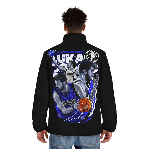 The Wonder Boy Luka Doncic Puffer Jacket - S - Black zipper - The Wonder Boy Luka Doncic Puffer Jacket - Tatoo Tee