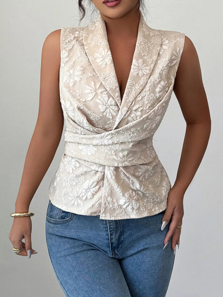 Tie Waist Wrap Tank Top - Beige - S - 3a8d6803 - 5cd6 - 484c - 84f6 - 6b3fa9ae861e - Max - Origin - Tatoo Tee