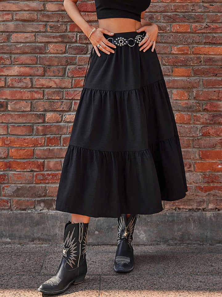 Tiered Midi Skirt - Black - S - d9efed11 - c124 - 4204 - 8259 - 197eae457fdd - Max - Origin - Tatoo Tee