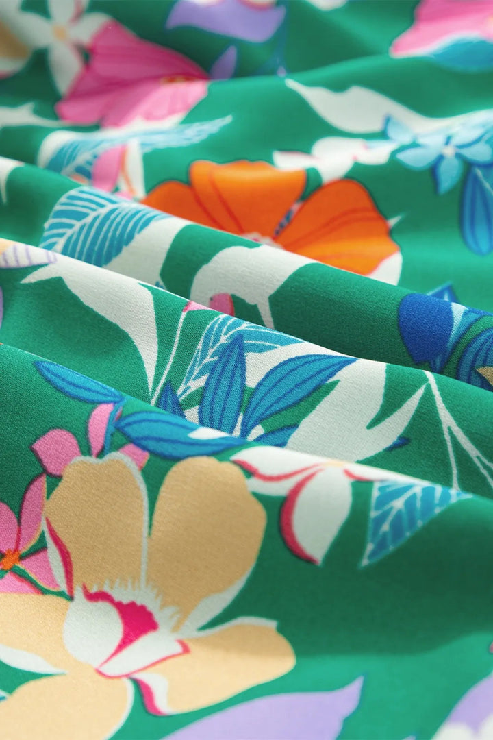 Tiered Ruffled Printed Sleeveless Dress - Dark Green - S - 20dcf507 - c120 - 4343 - 9850 - cc2288190271 - Max - Tatoo Tee