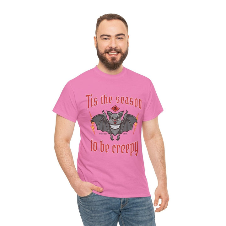 Tis the Season to Be Creepy Unisex Heavy Cotton Tee - Azalea - S - Tis the Season to Be Creepy Unisex Heavy Cotton Tee - Tatoo Tee