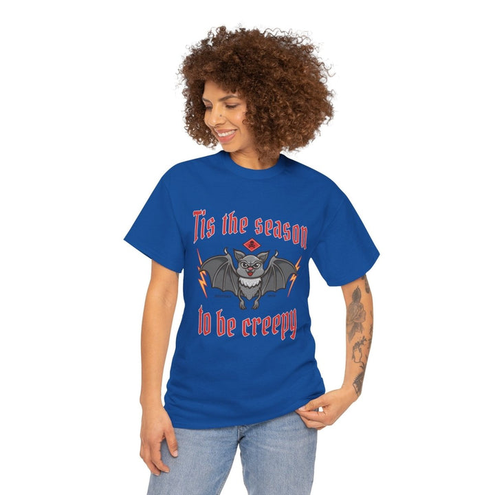 Tis the Season to Be Creepy Unisex Heavy Cotton Tee - Heliconia - S - Tis the Season to Be Creepy Unisex Heavy Cotton Tee - Tatoo Tee