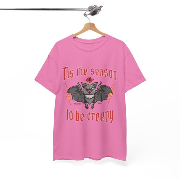 Tis the Season to Be Creepy Unisex Heavy Cotton Tee - Heliconia - S - Tis the Season to Be Creepy Unisex Heavy Cotton Tee - Tatoo Tee